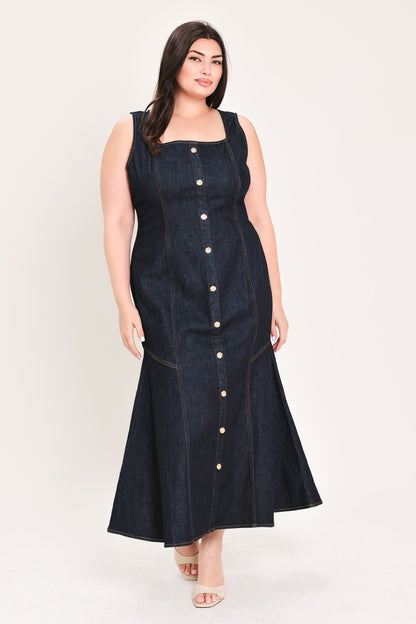 CHELSEA DENIM MIDI DRESS