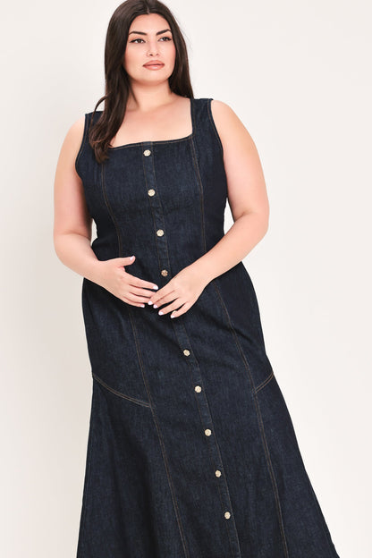 CHELSEA DENIM MIDI DRESS