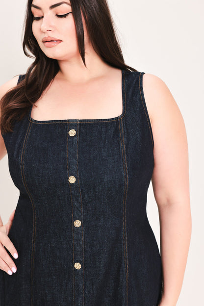 CHELSEA DENIM MIDI DRESS