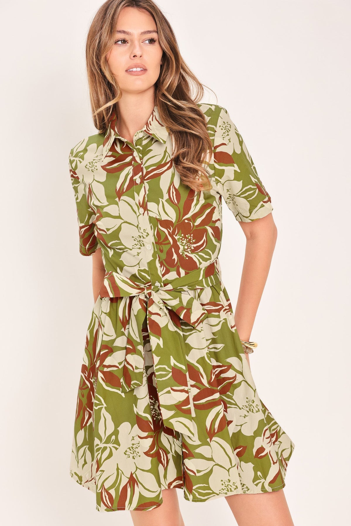 VESTIDO CAMISERO MINI TEJIDO VERDANT ESCAP