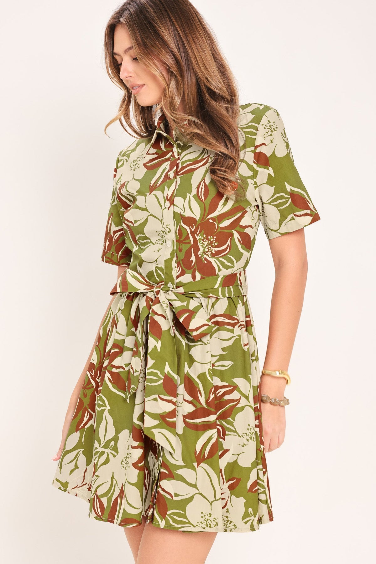 VESTIDO CAMISERO MINI TEJIDO VERDANT ESCAP