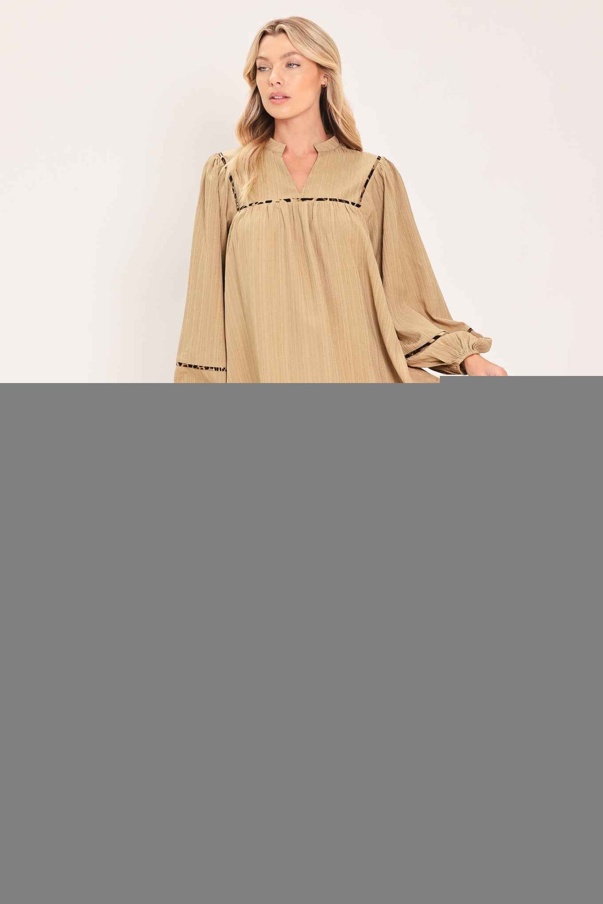 NATURAL LINEN MELODY WOVEN MINI DRESS