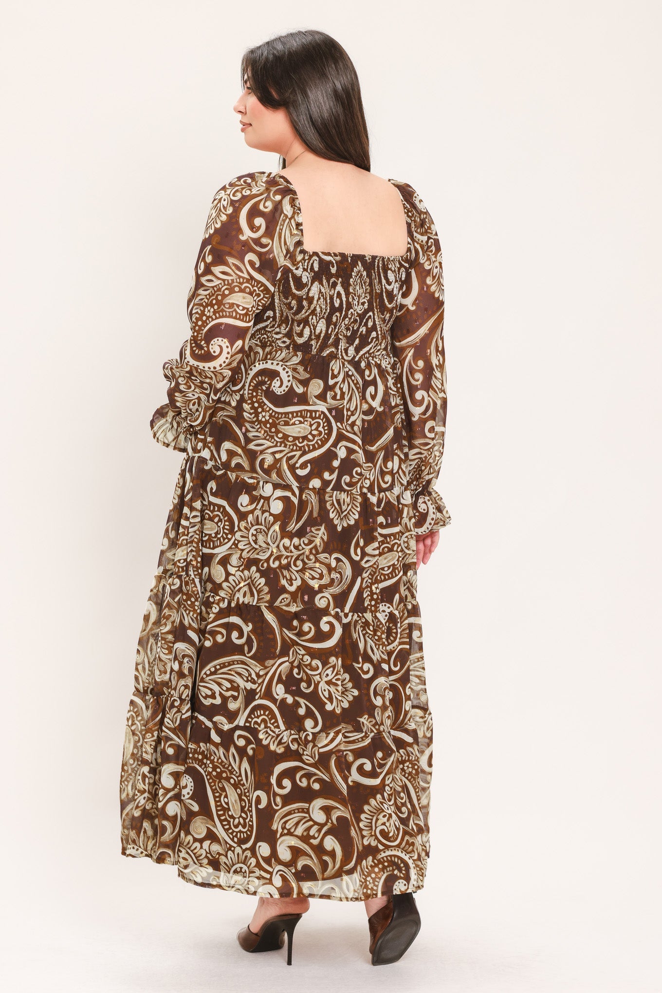 CEDAR SWIRL SONATA WOVEN MIDI DRESS