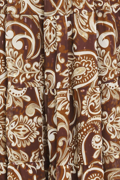 CEDAR SWIRL SONATA WOVEN MIDI DRESS
