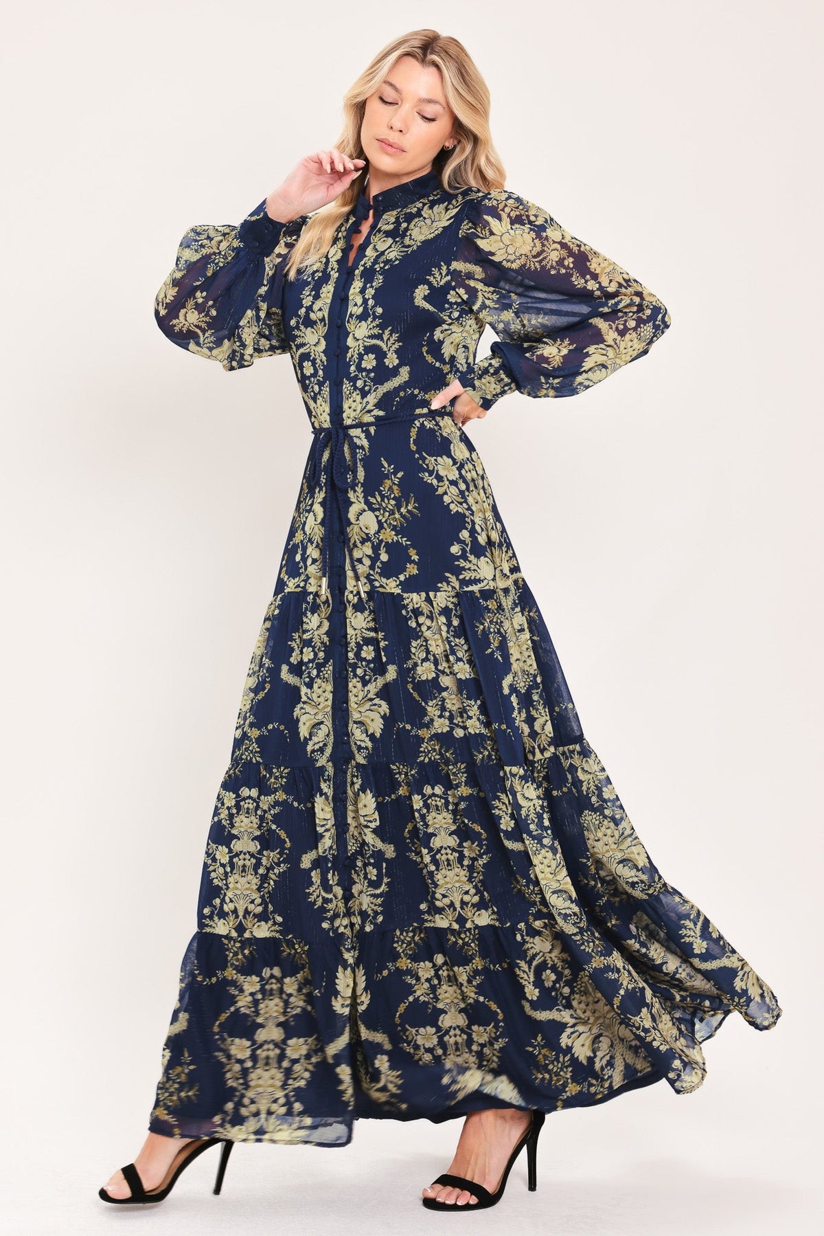 VESTIDO MAXI TEJIDO ROYAL HERITAGE BLOOM
