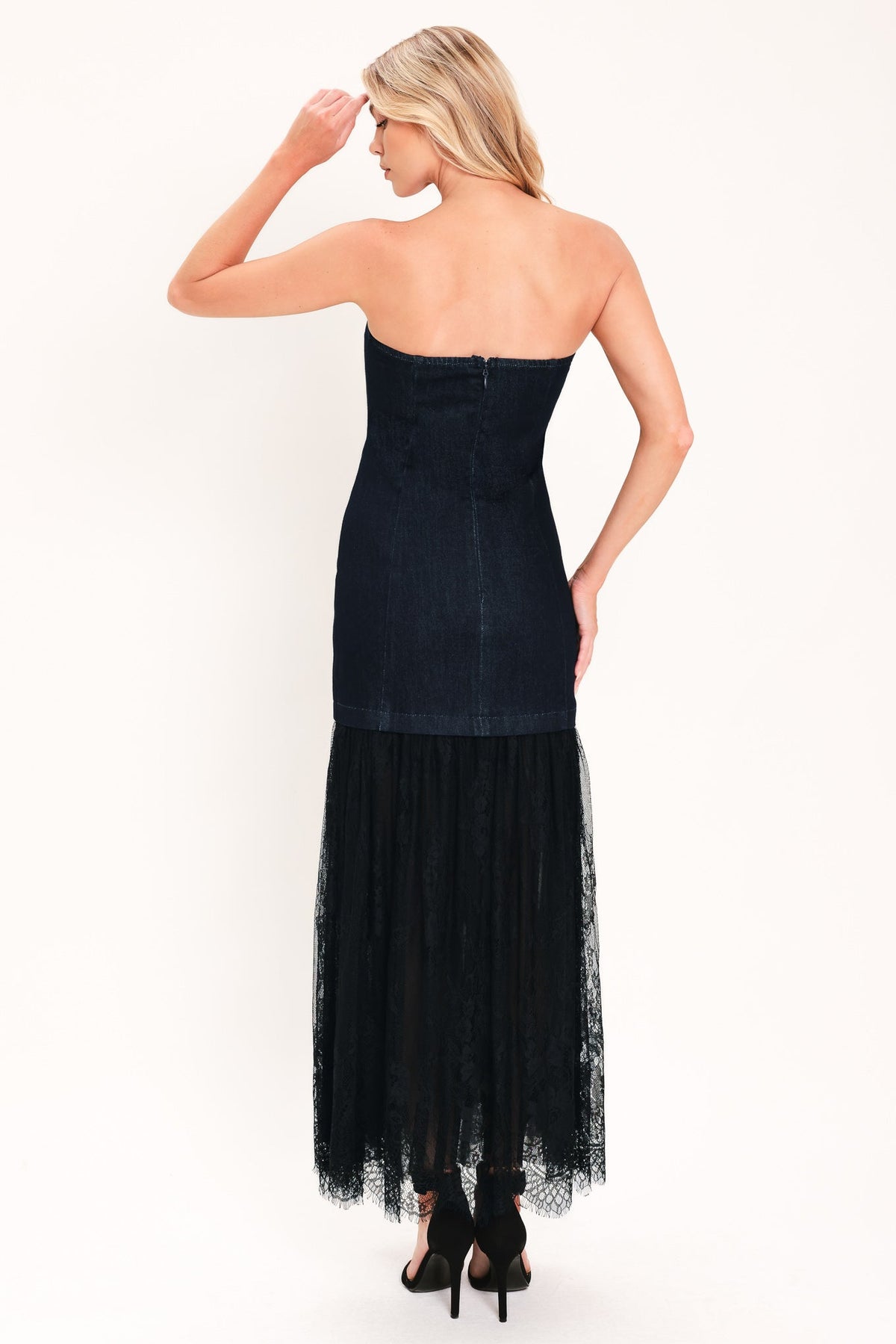 VESTIDO TUBO DE DENIM MIDNIGHT COLUMN MUSE