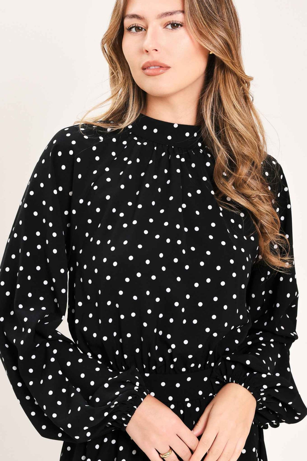 MIDNIGHT SPRINKLE WALTZ WOVEN MIDI DRESS