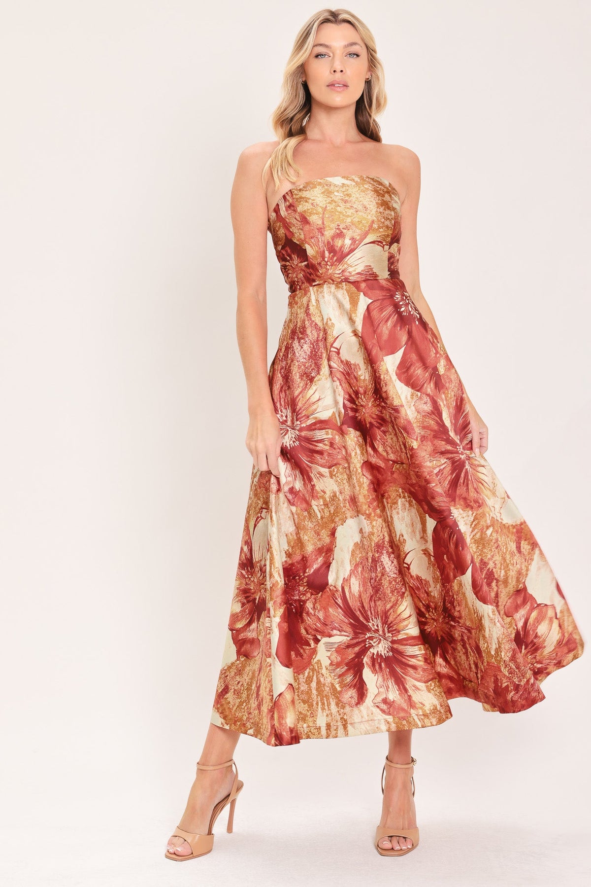 VESTIDO MIDI TEJIDO CINNAMON FLORA DRIFT