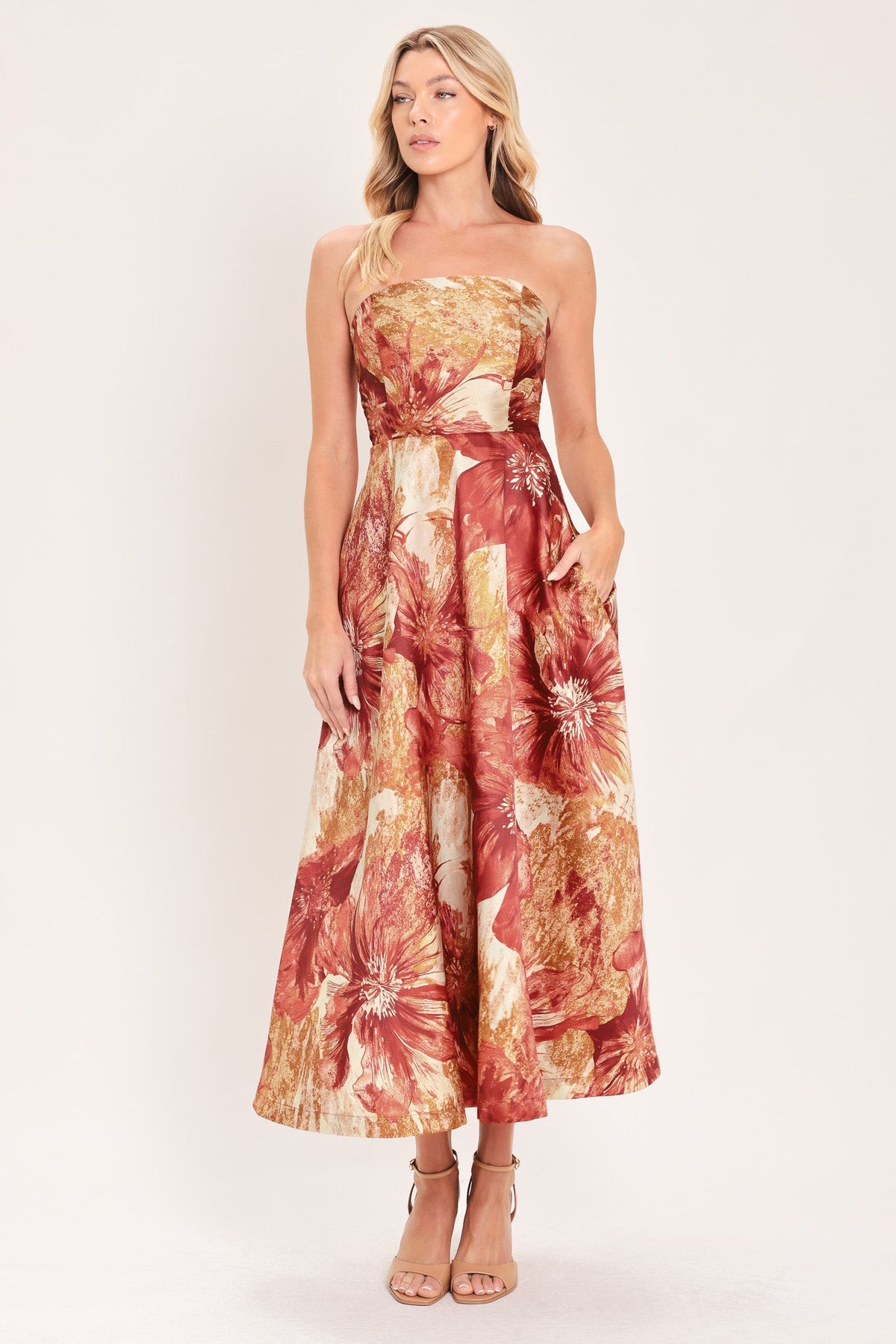 VESTIDO MIDI TEJIDO CINNAMON FLORA DRIFT
