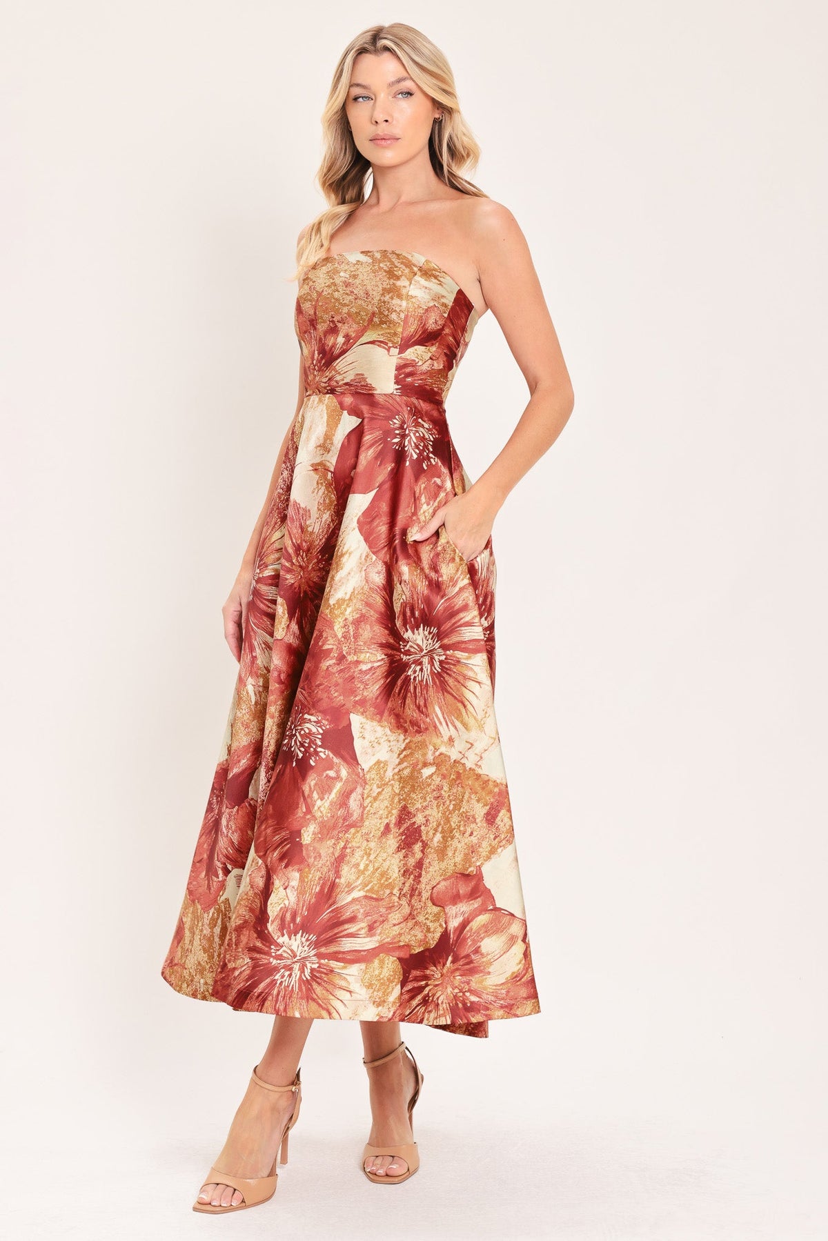 VESTIDO MIDI TEJIDO CINNAMON FLORA DRIFT