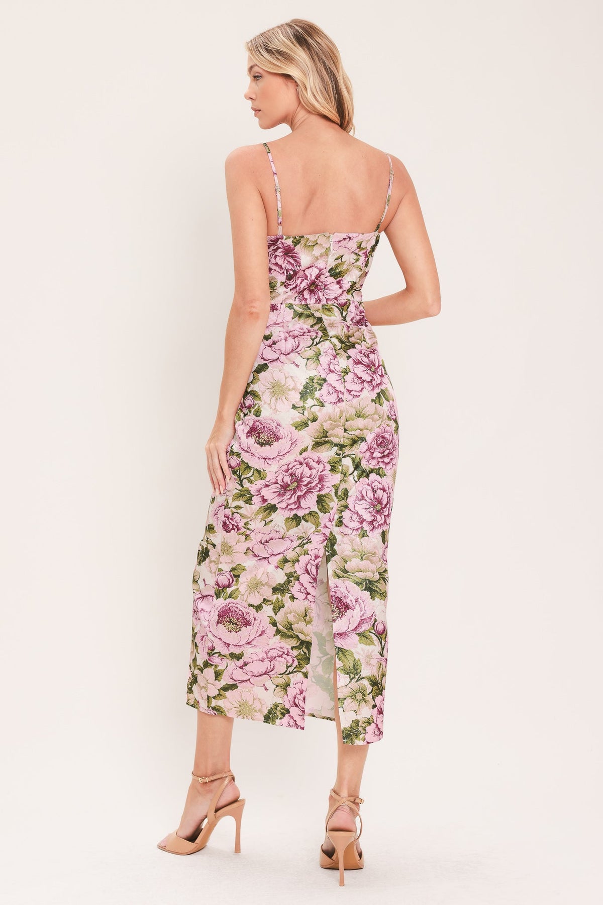 VESTIDO COLUMNA TEJIDO EN JACQUARD POWDER PETAL POISE