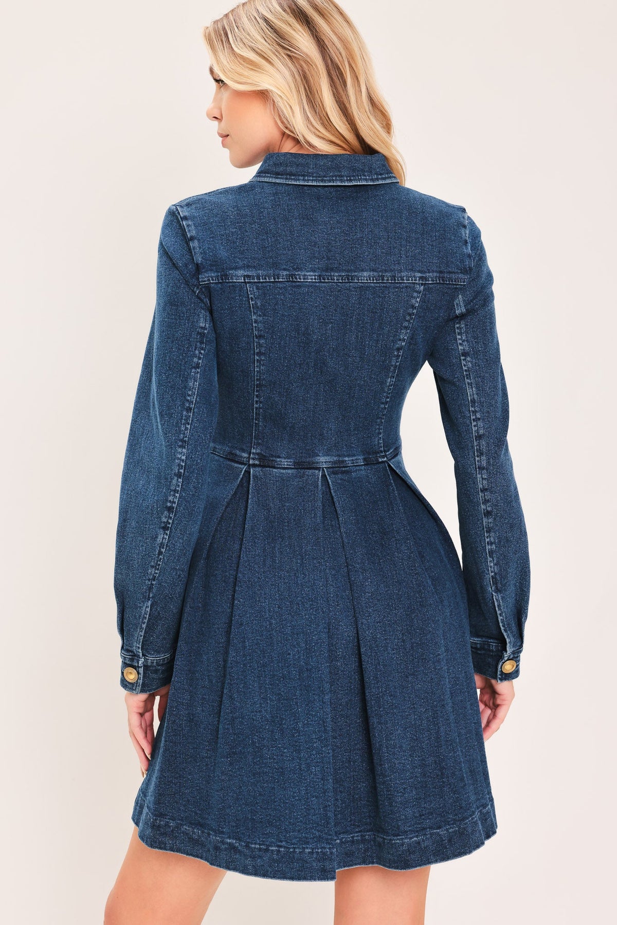 DENIM HERITAGE FLARE MINI DRESS