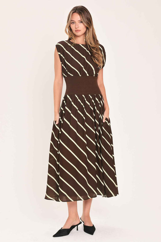 AUTUMN IN PARIS PRINTED MIDI DRESS