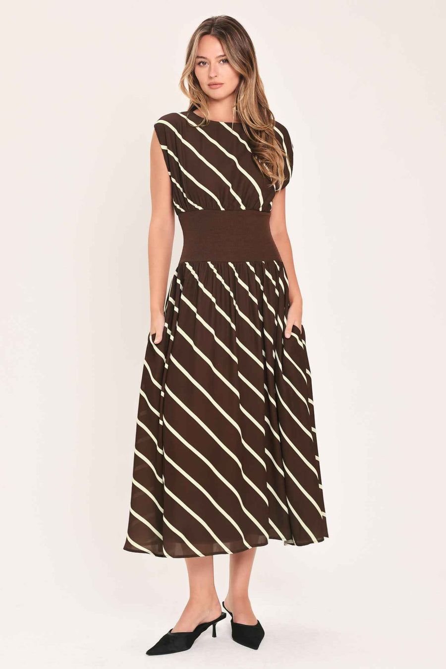 AUTUMN IN PARIS PRINTED MIDI DRESS