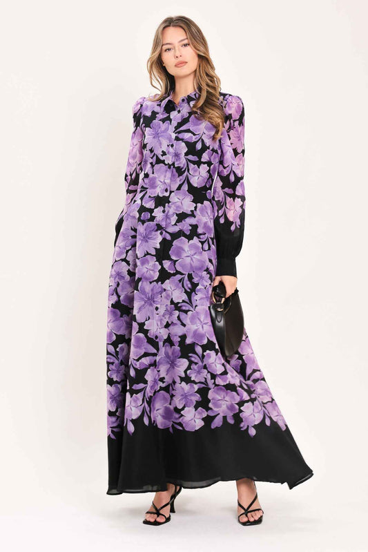 AMETHYST BLOOM SERENADE WOVEN MAXI DRESS