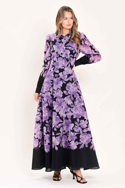 AMETHYST BLOOM SERENADE WOVEN MAXI DRESS