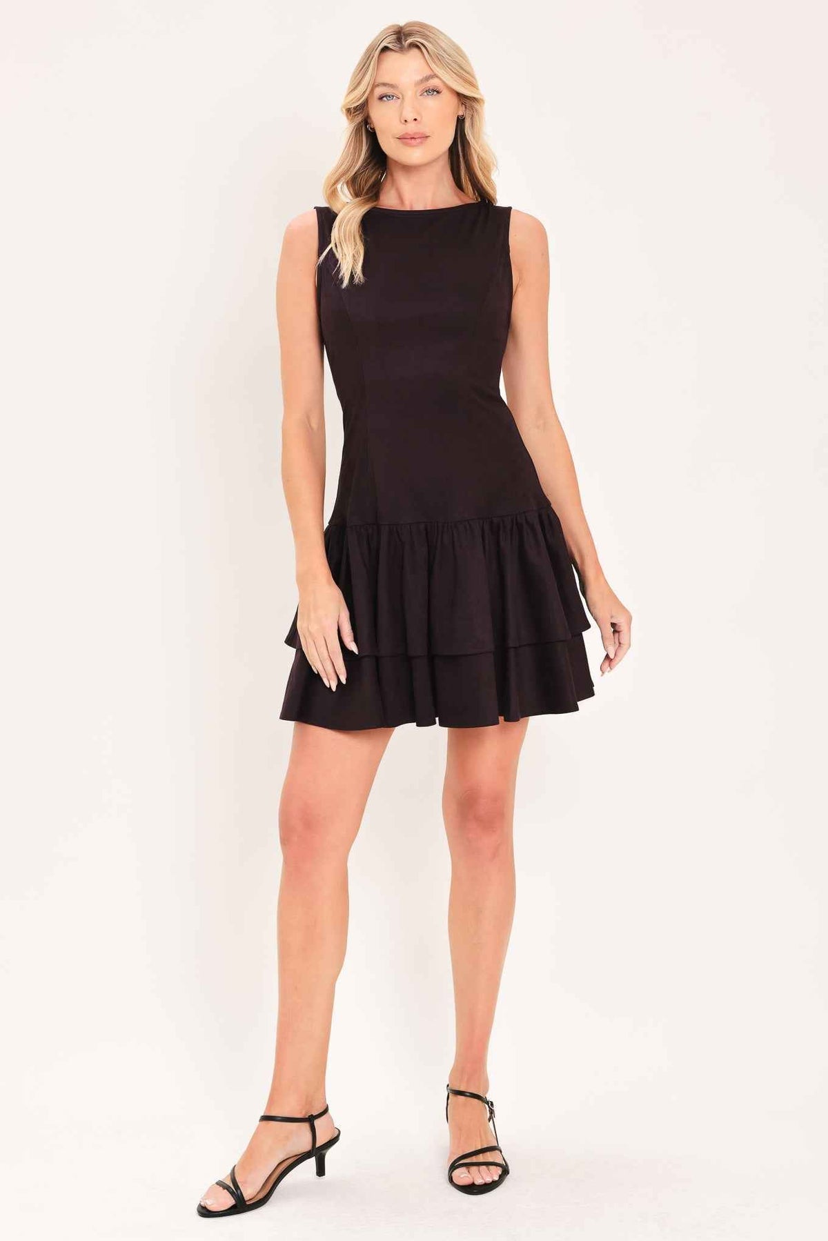 SHADOW DROPWAIST FAUX SUEDE MINI DRESS