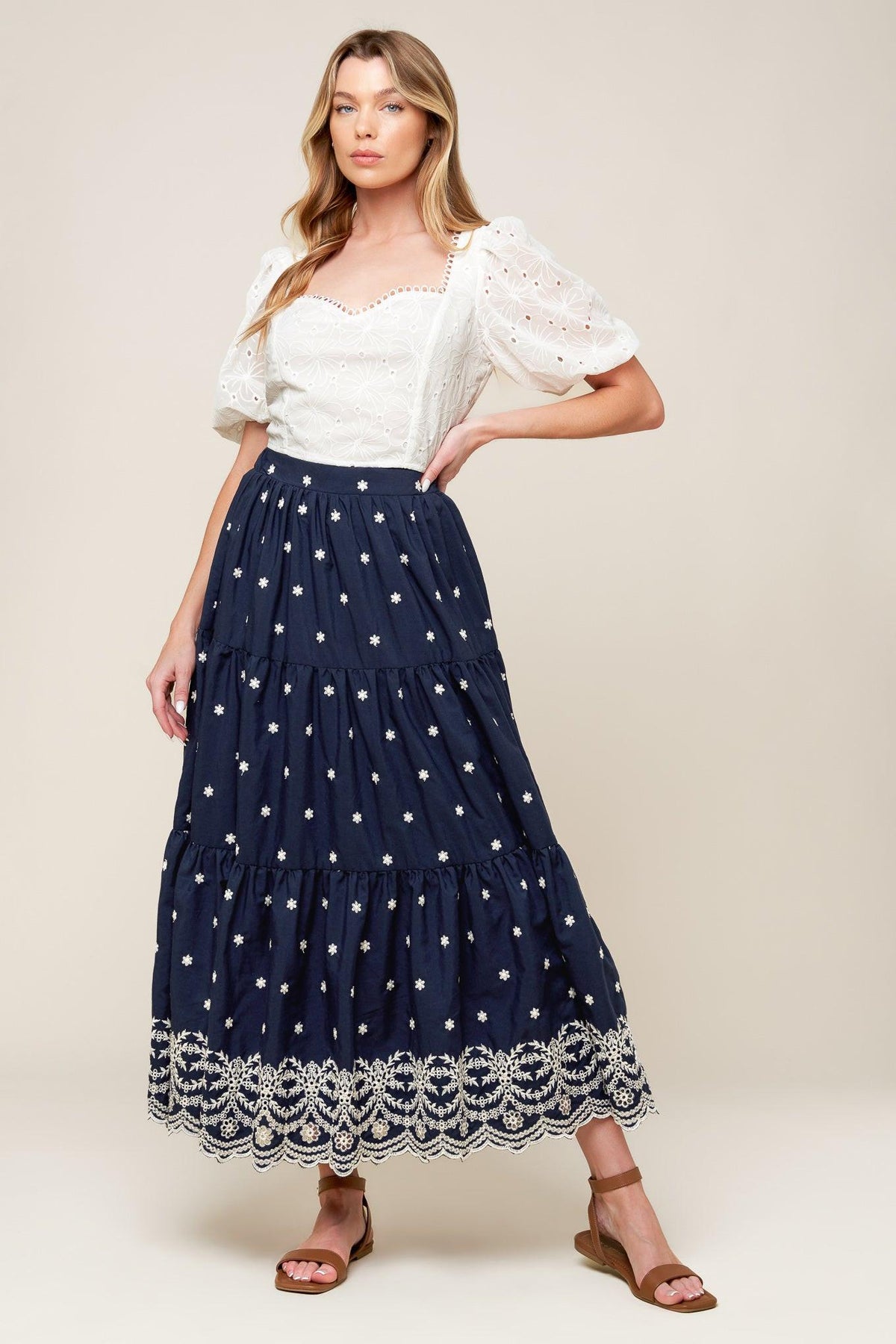 FALDA MIDI TEJIDA BEBE ALERT AZUL MARINO