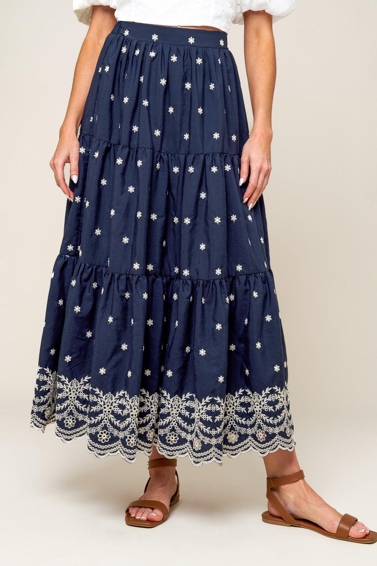 FALDA MIDI TEJIDA BEBE ALERT AZUL MARINO