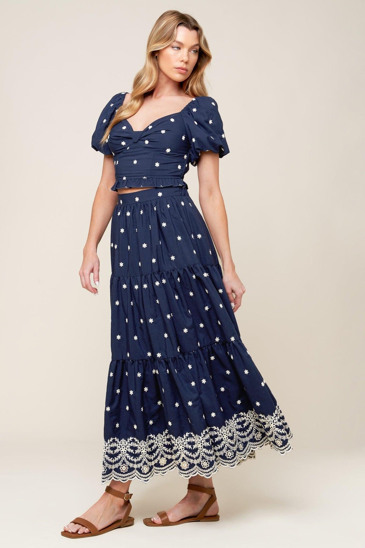 FALDA MIDI TEJIDA BEBE ALERT AZUL MARINO
