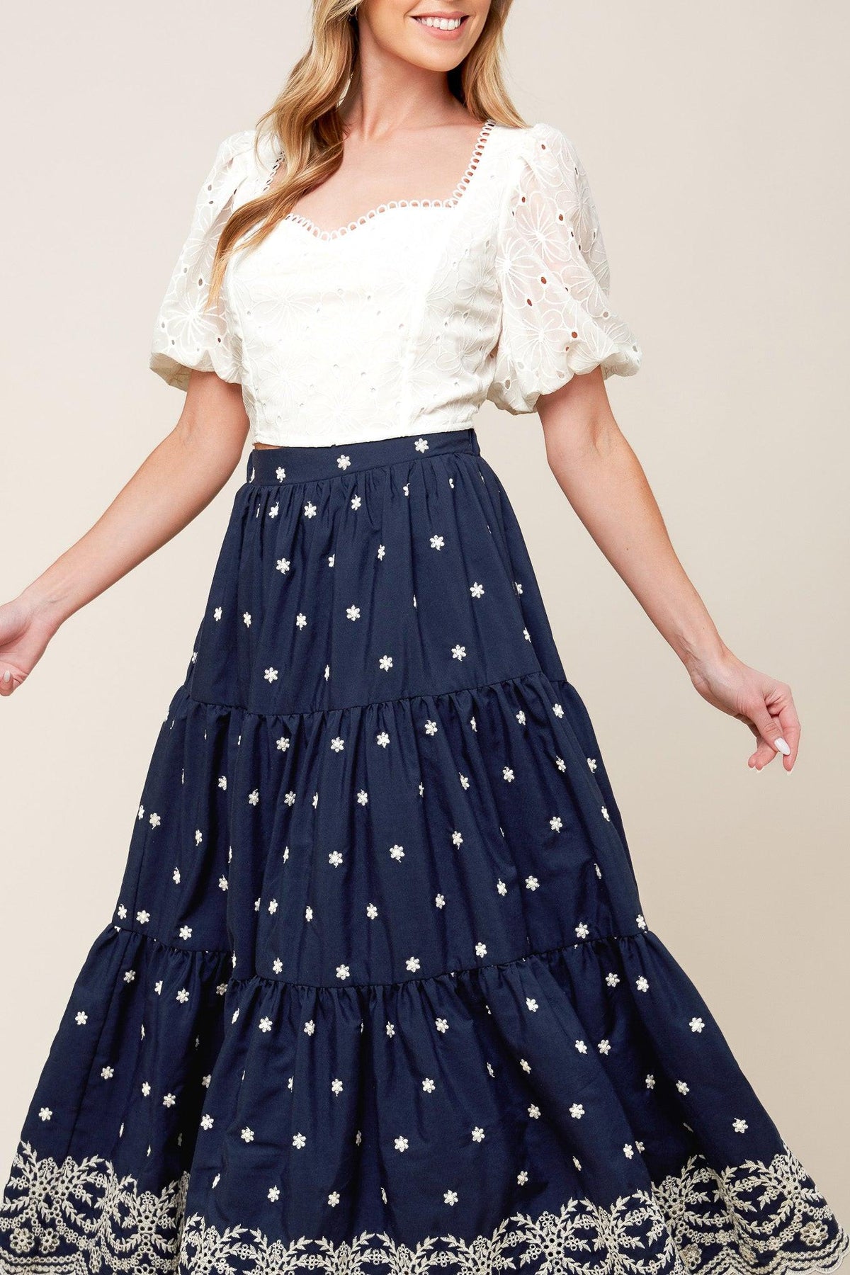 FALDA MIDI TEJIDA BEBE ALERT AZUL MARINO