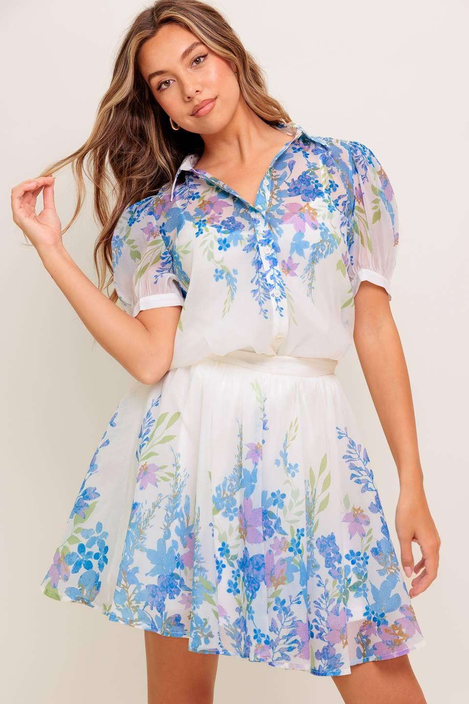 SUNSET SAIL WOVEN MINI FULL SKIRT