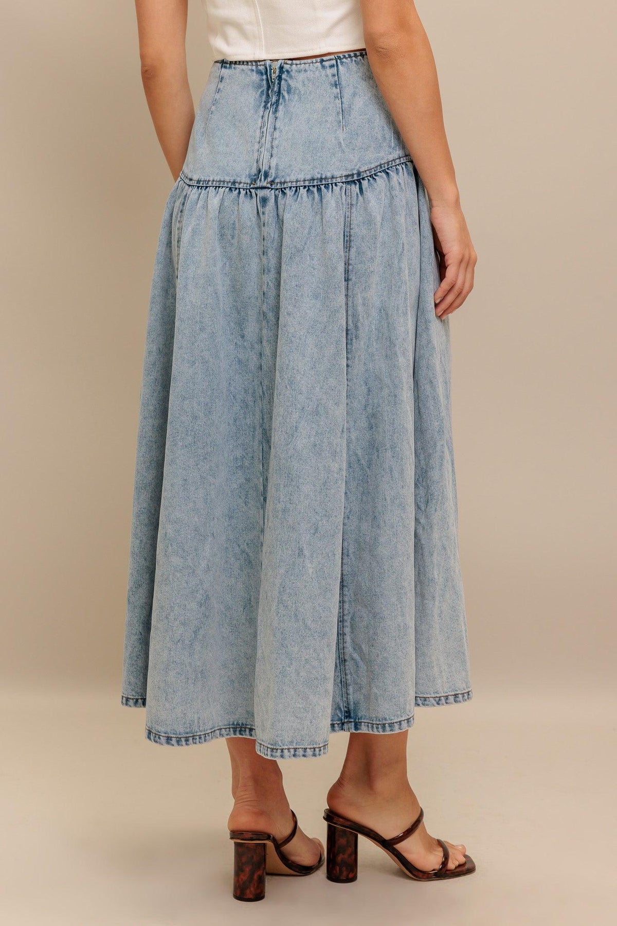 FALDA MIDI VAQUERA MEZCLA AMERICANA