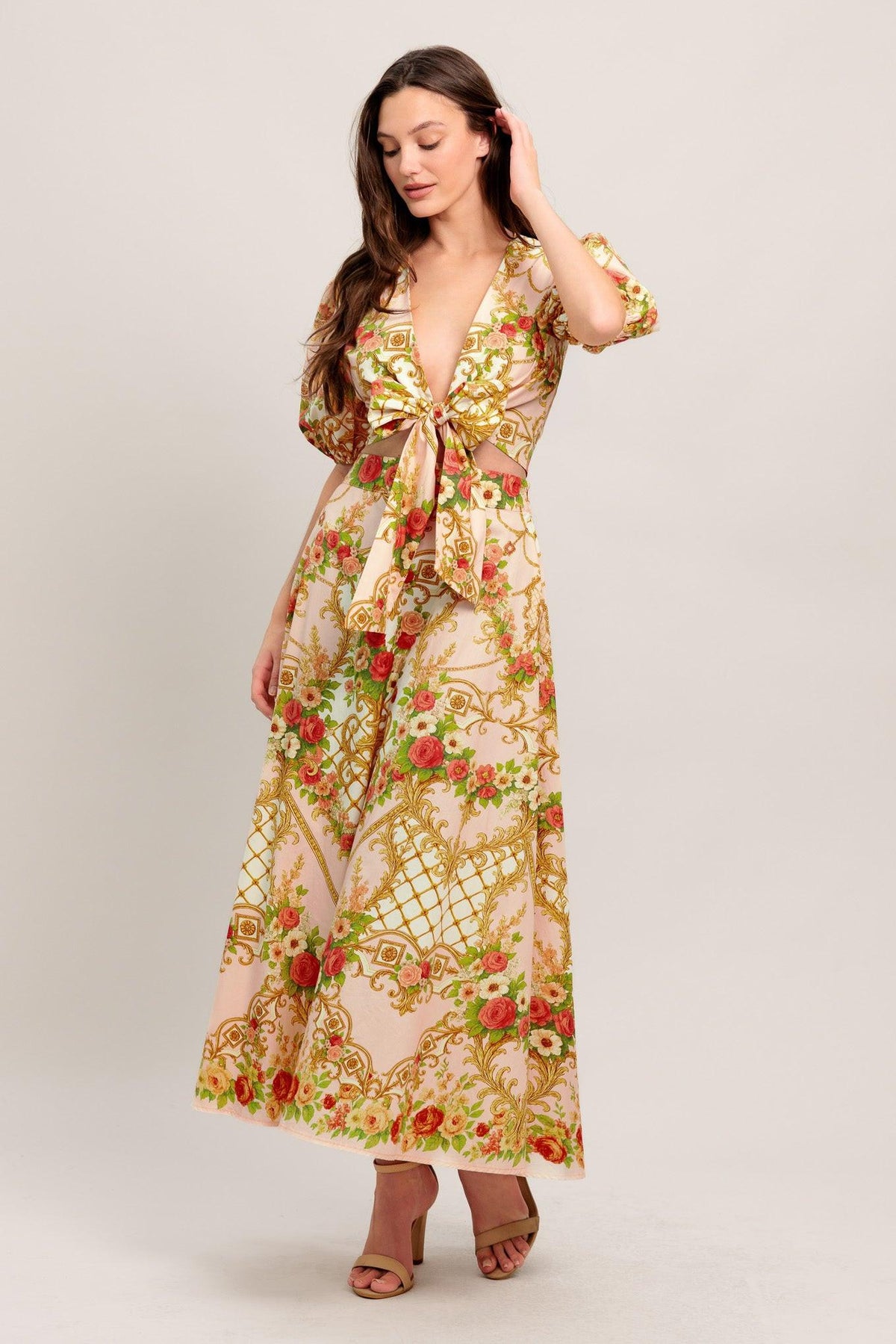 FALDA MIDI CIRCULAR TEJIDA STATEMENT PALACE ROSE
