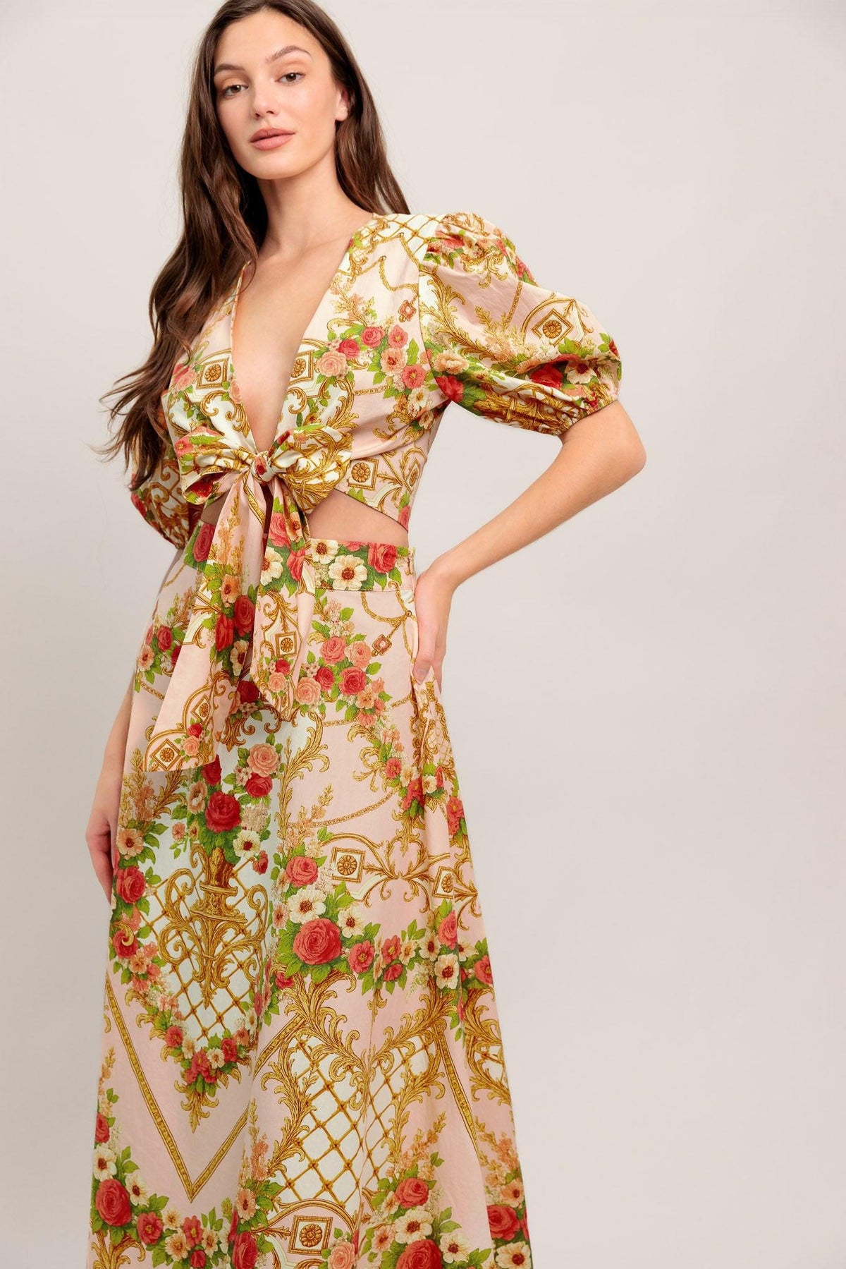 FALDA MIDI CIRCULAR TEJIDA STATEMENT PALACE ROSE