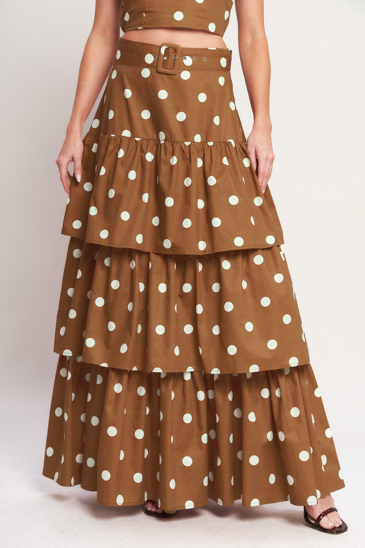 BROWN SUGAR DOT WOVEN SKIRT