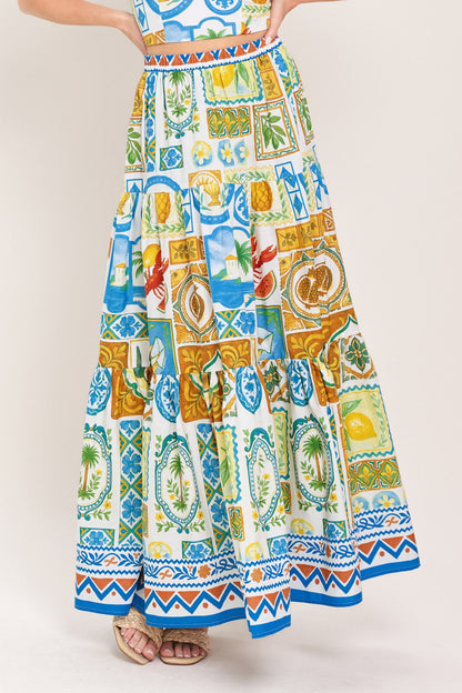 SICILIAN SUMMER WOVEN MAXI SKIRT