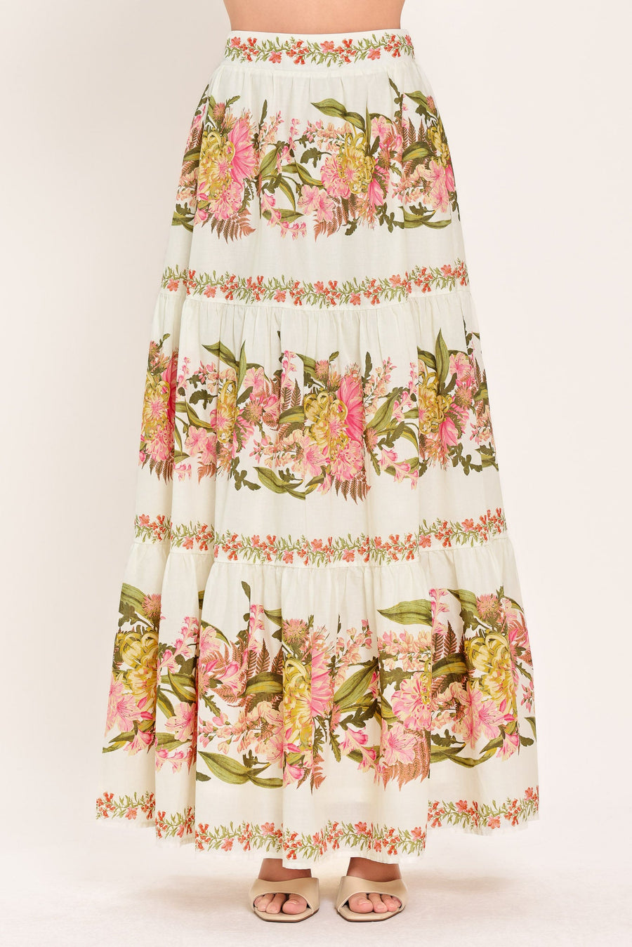 BOTANICAL ESCAPE WOVEN MAXI SKIRT
