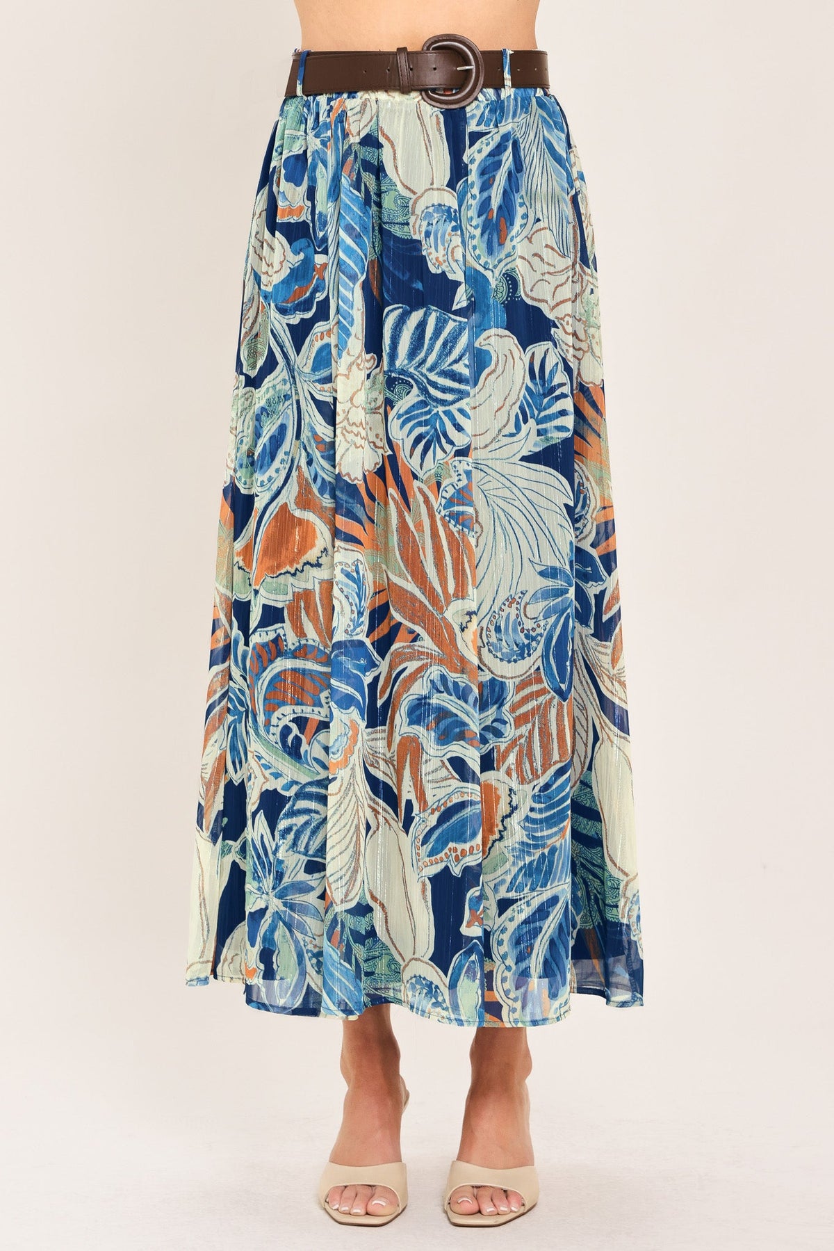 FALDA MIDI TEJIDA BLUE LAGOON