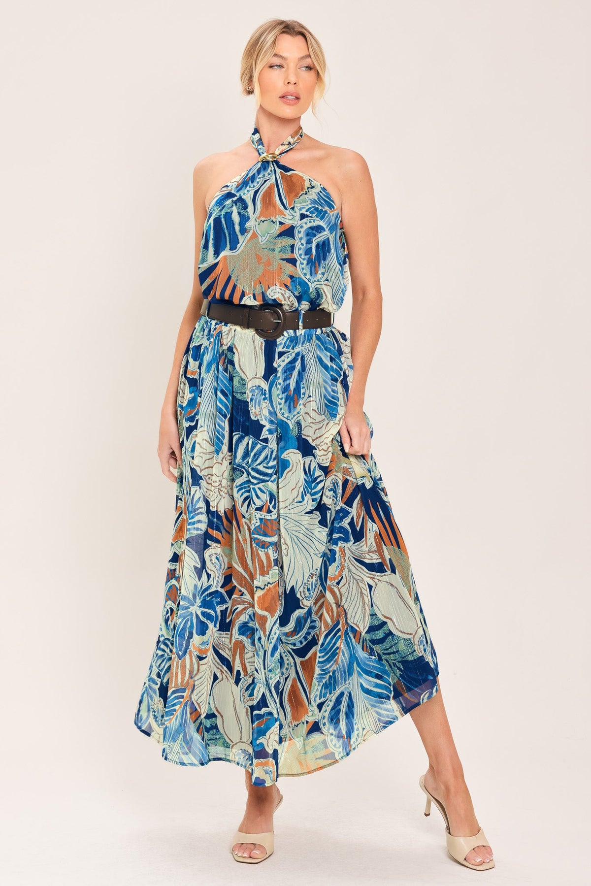 FALDA MIDI TEJIDA BLUE LAGOON
