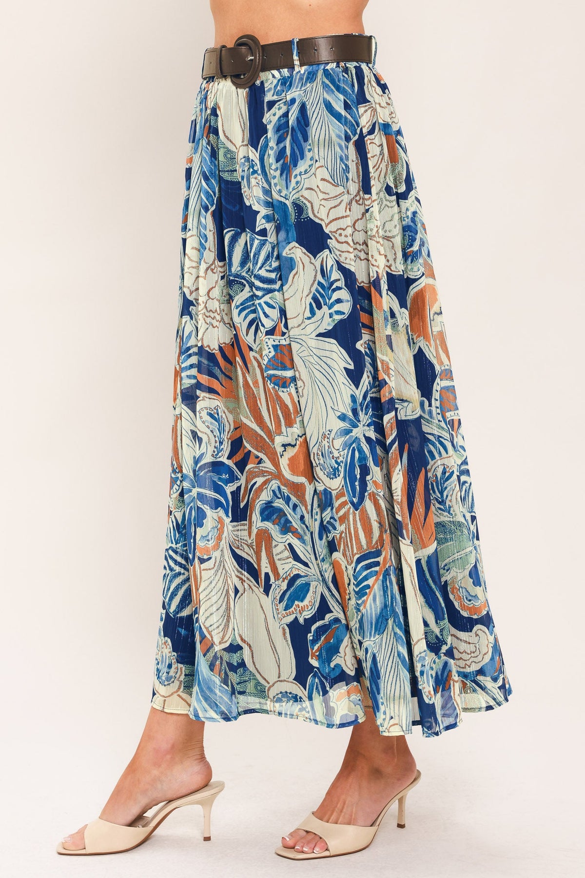 FALDA MIDI TEJIDA BLUE LAGOON