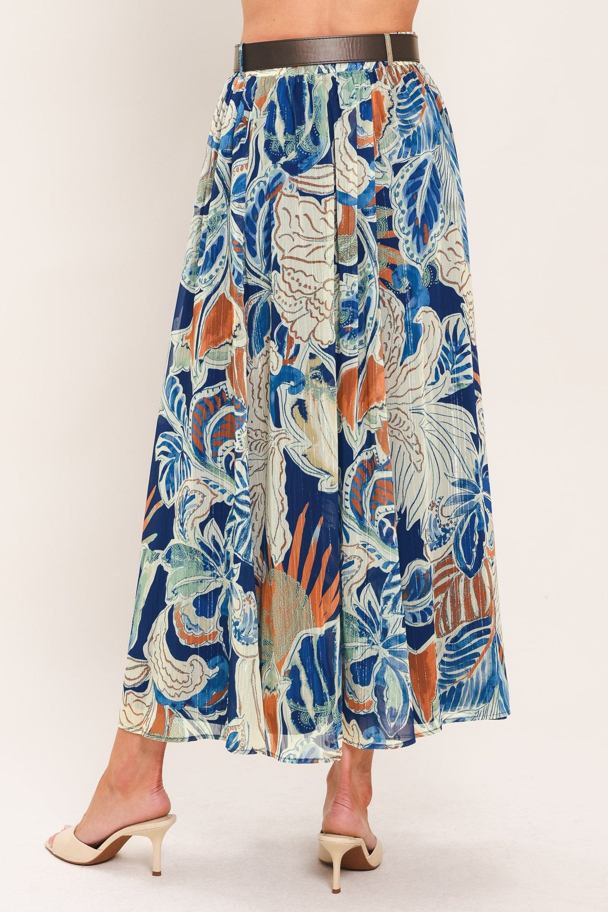 FALDA MIDI TEJIDA BLUE LAGOON
