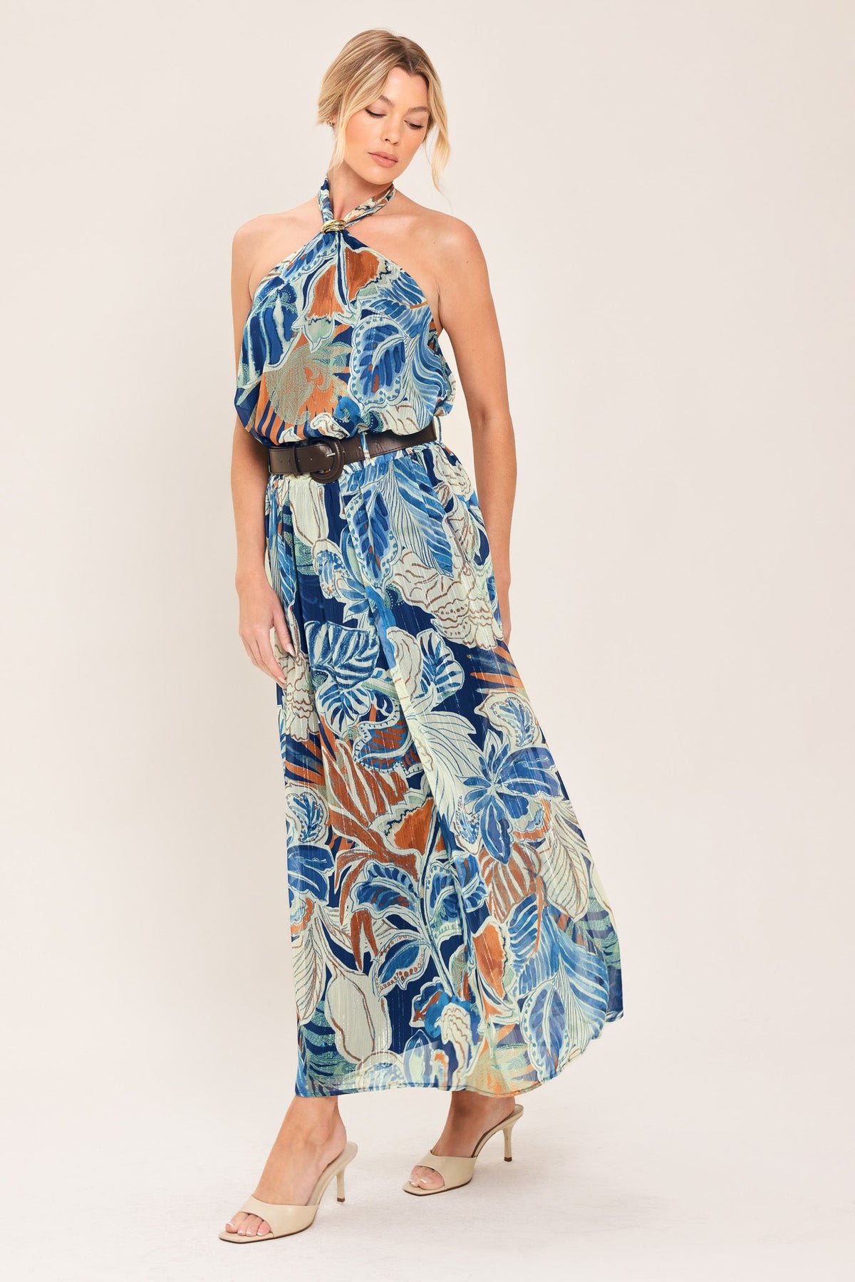FALDA MIDI TEJIDA BLUE LAGOON