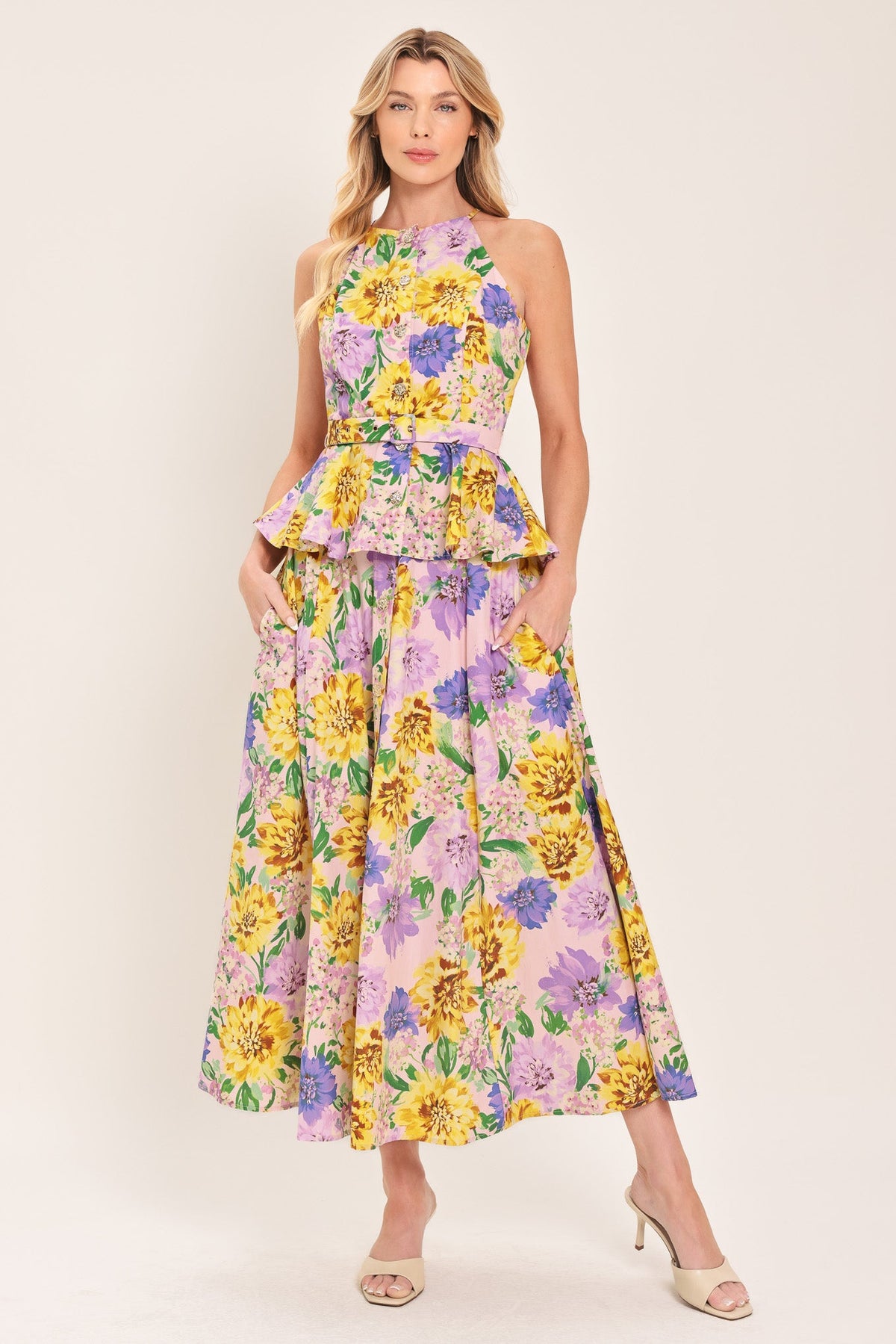 FALDA MIDI AMPLIA TEJIDA BLOSSOM MARKET