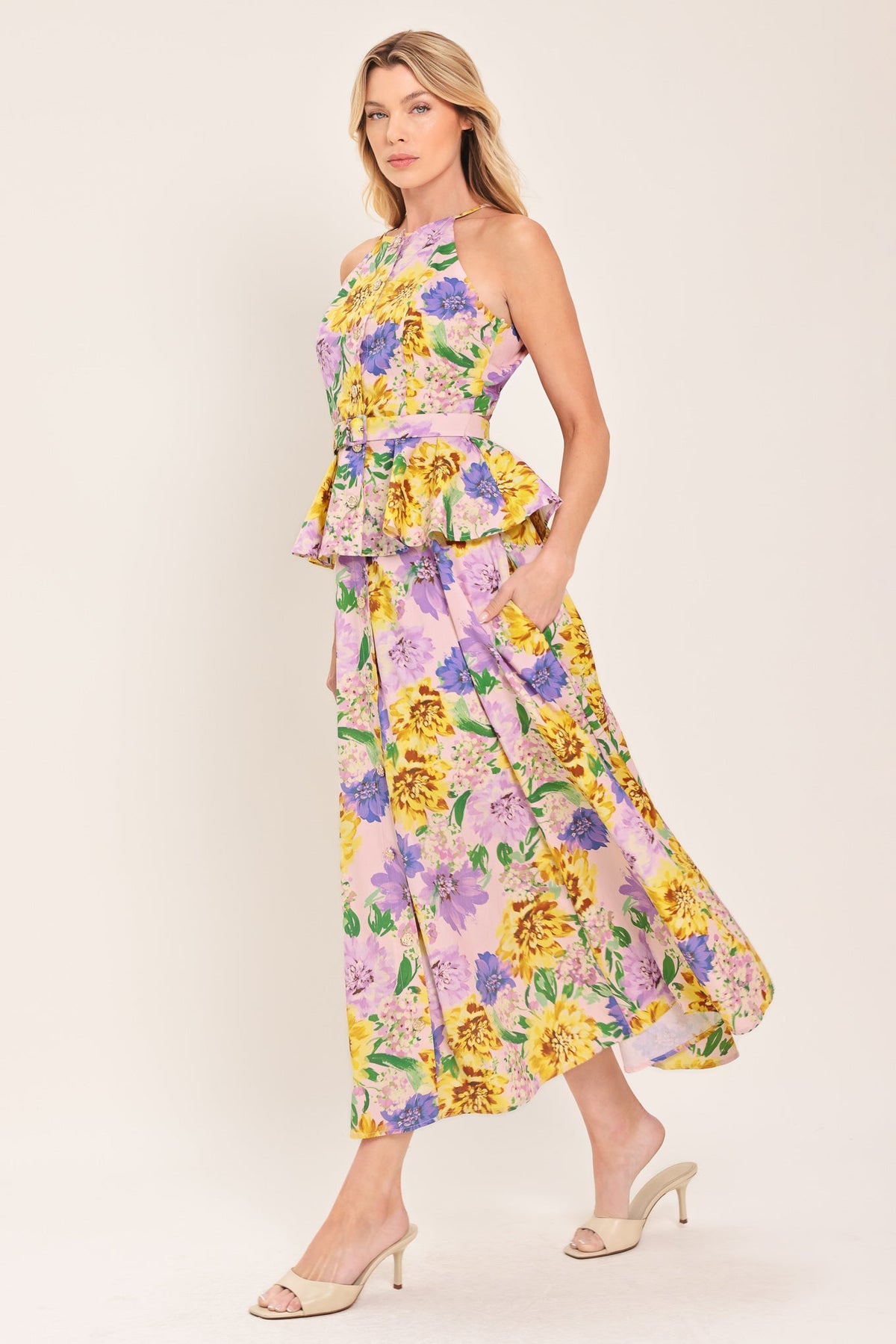 FALDA MIDI AMPLIA TEJIDA BLOSSOM MARKET
