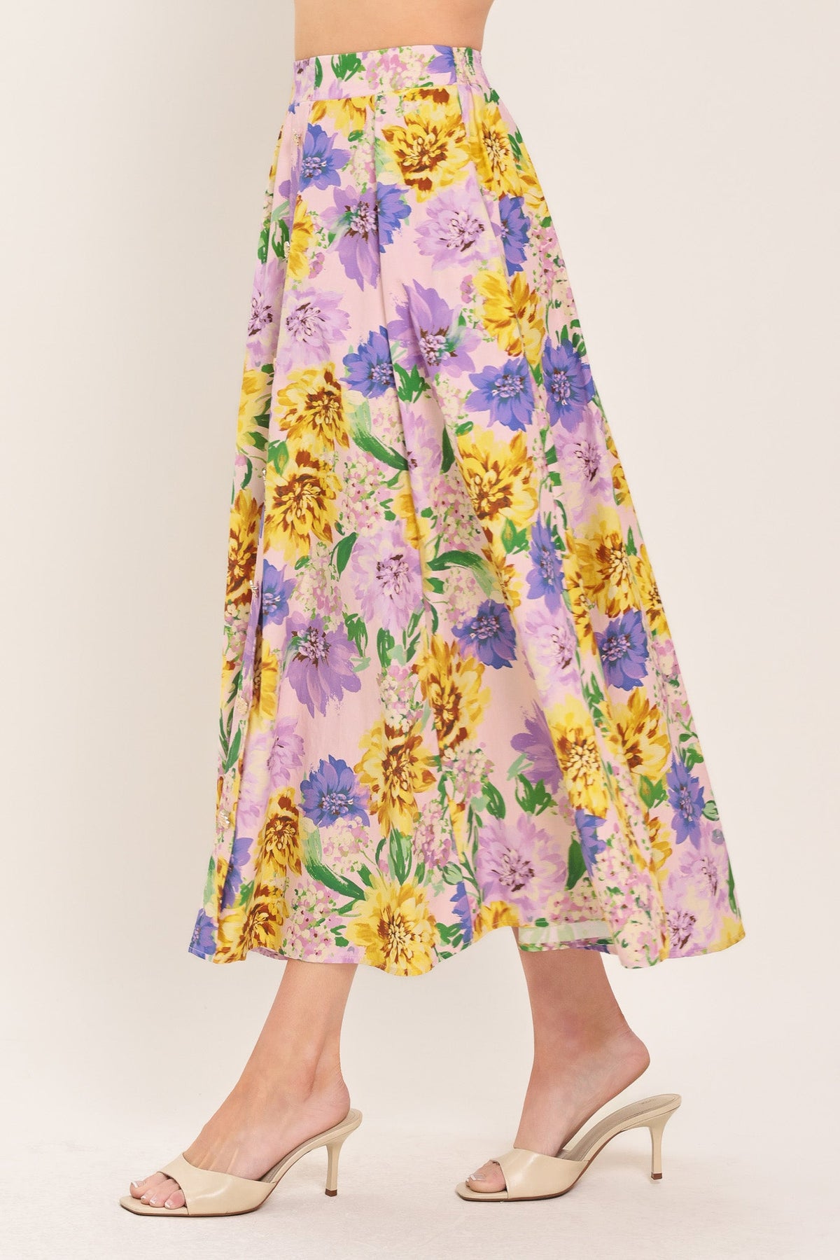 FALDA MIDI AMPLIA TEJIDA BLOSSOM MARKET