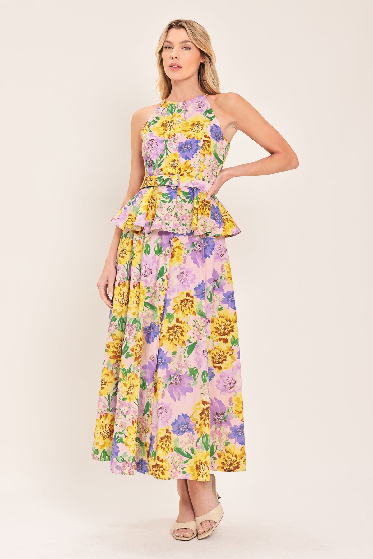 FALDA MIDI AMPLIA TEJIDA BLOSSOM MARKET