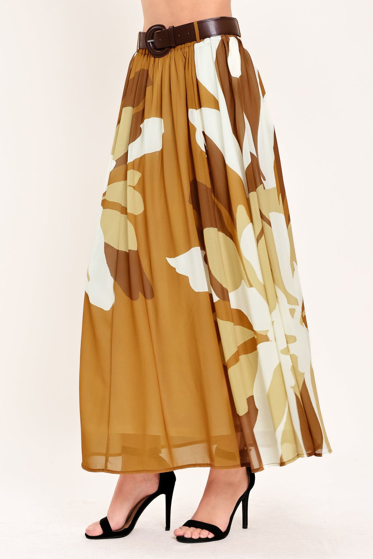 FALDA MIDI TEJIDA TOFFEE TROPICS