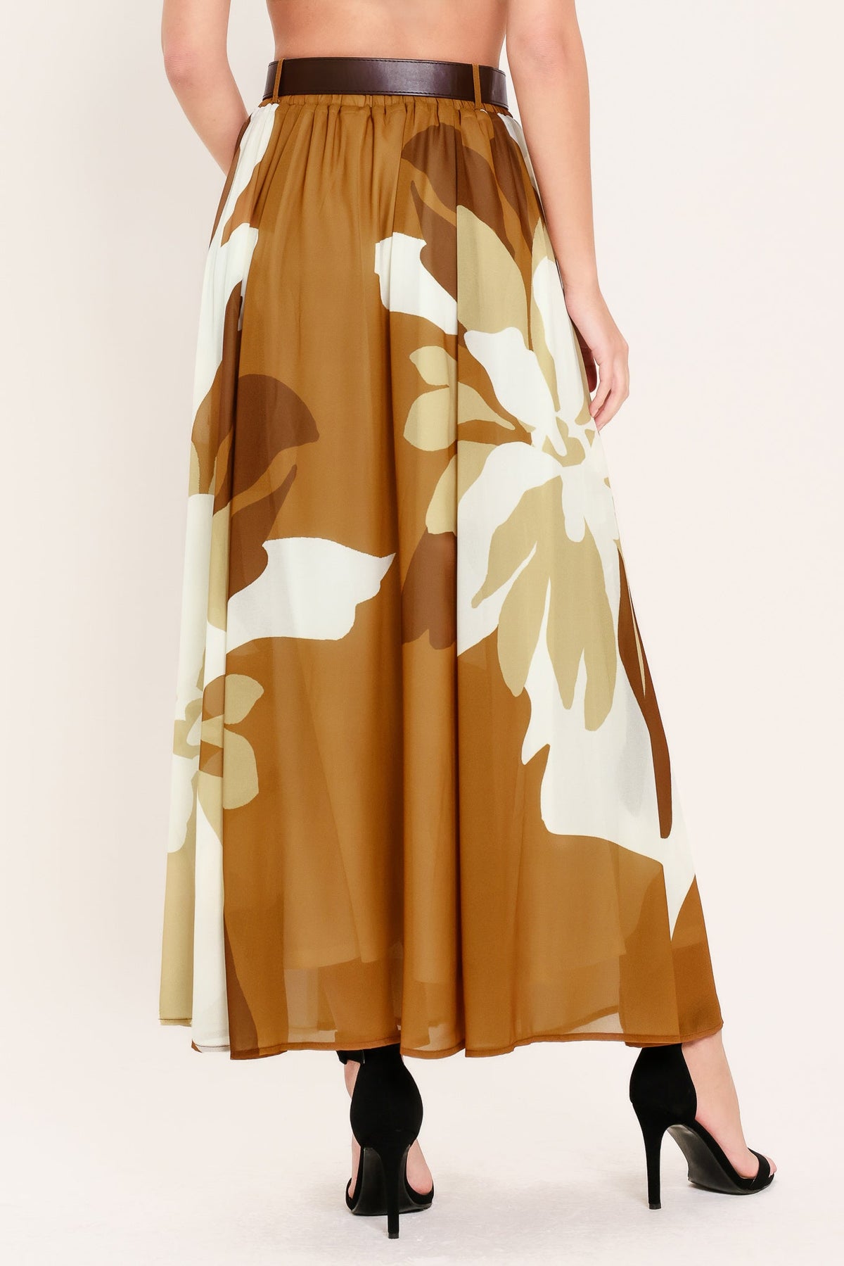 FALDA MIDI TEJIDA TOFFEE TROPICS