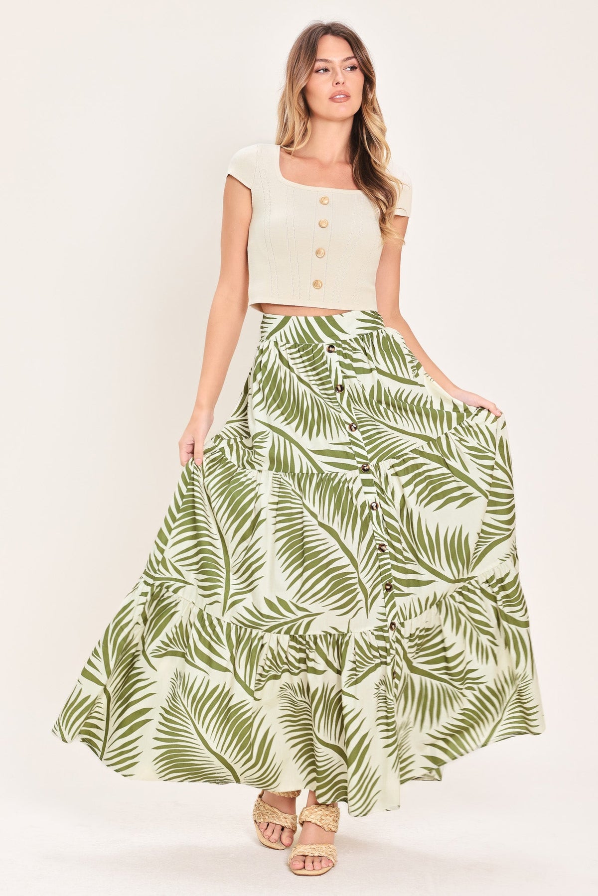 FALDA MAXI TEJIDA COASTAL CANOPY