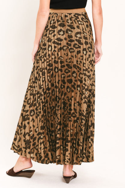 GOLDEN LEOPARD WOVEN MAXI SKIRT