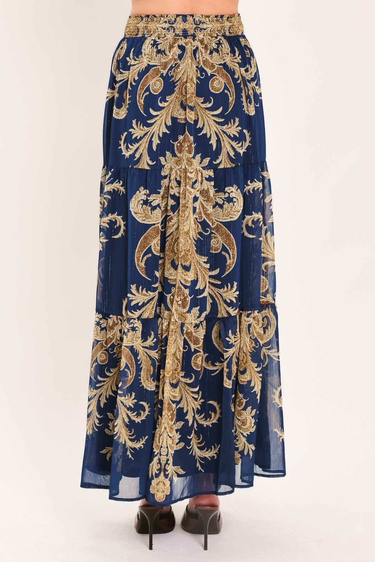 FALDA MAXI TEJIDA MIDNIGHT HERITAGE FLOW