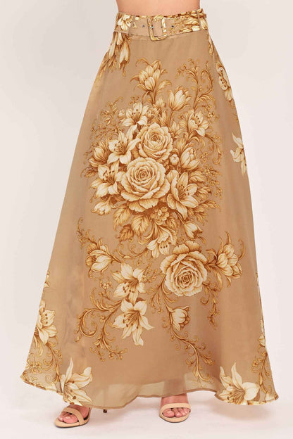 MOONLIT GARDEN PRINTED MAXI SKIRT