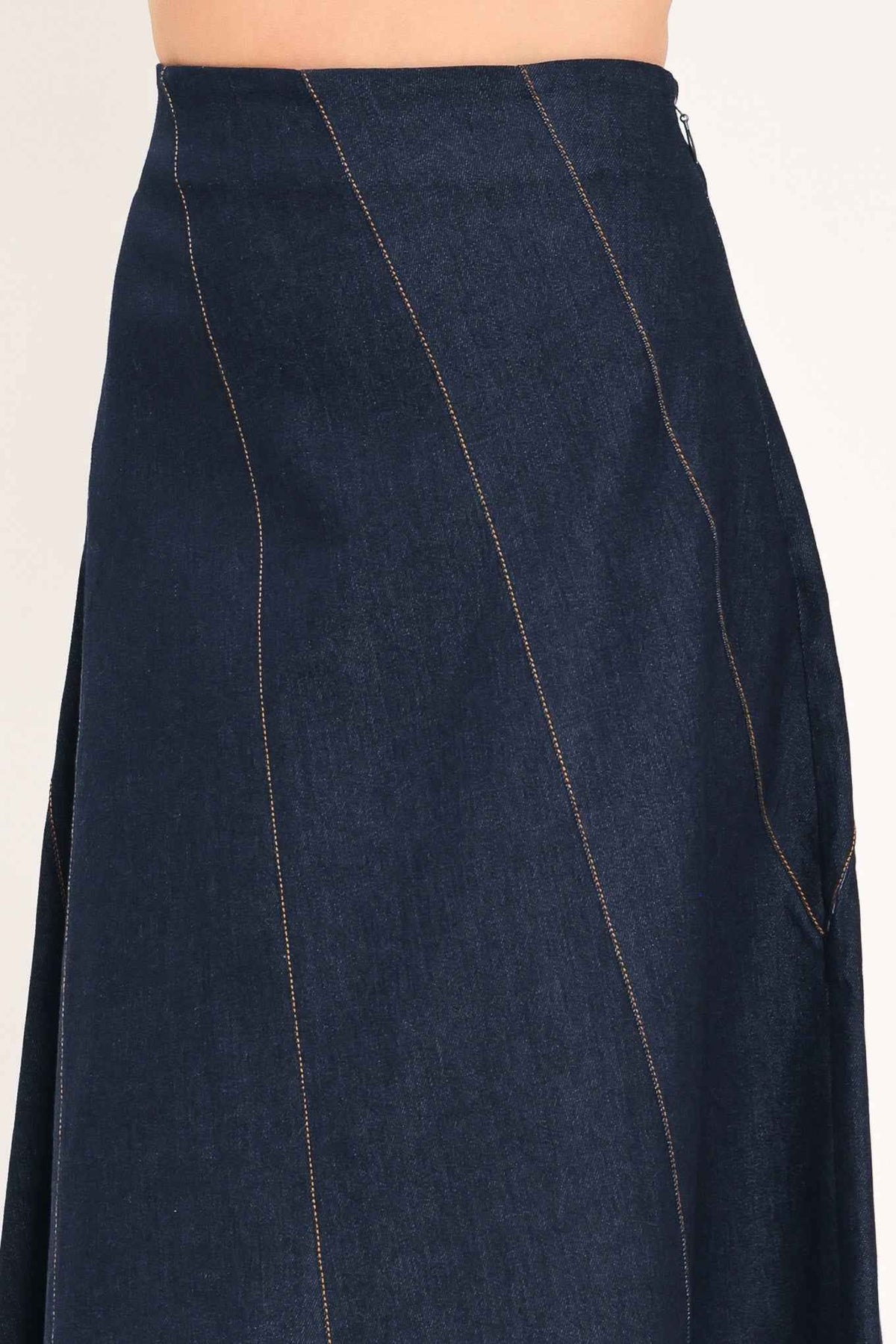INDIGO SWAY DENIM ANKLE SKIRT
