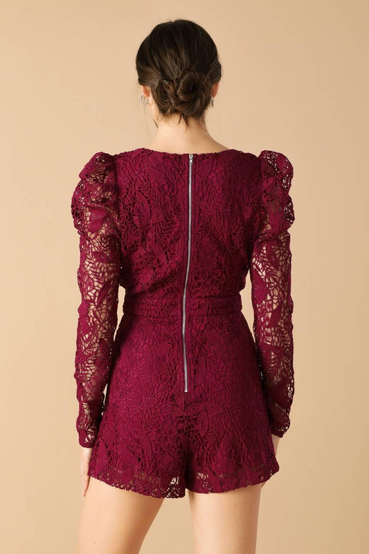 DAYS GO BY LACE WOVEN ROMPER