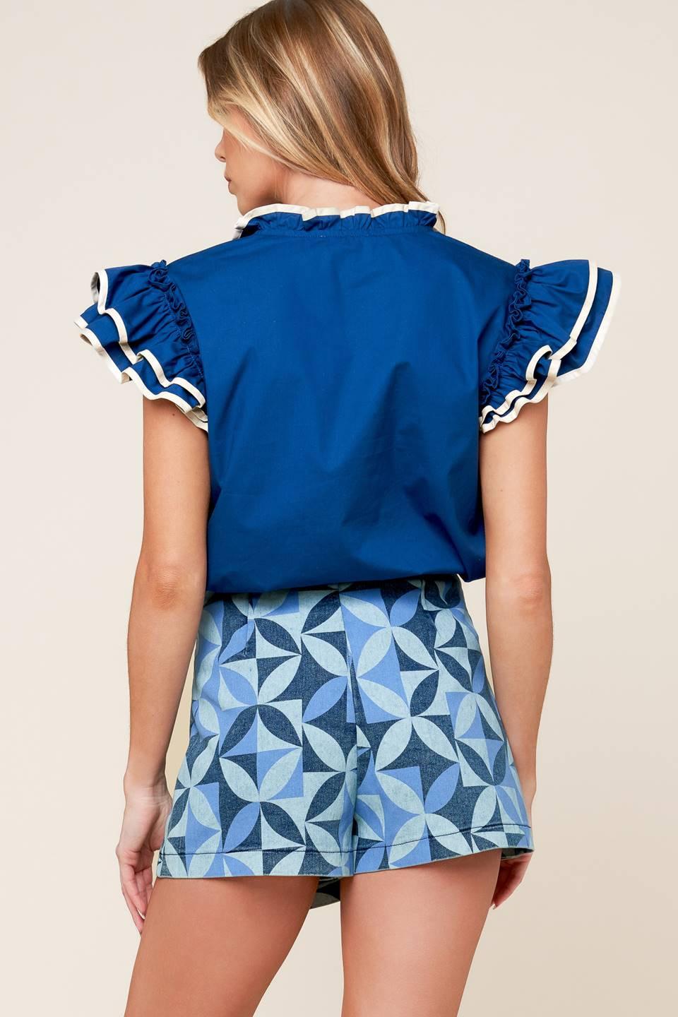ATRACTIVA FALDA PANTALÓN DE MEZCLILLA AZUL